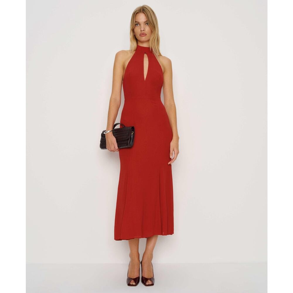 Reformation Red Noele Dress